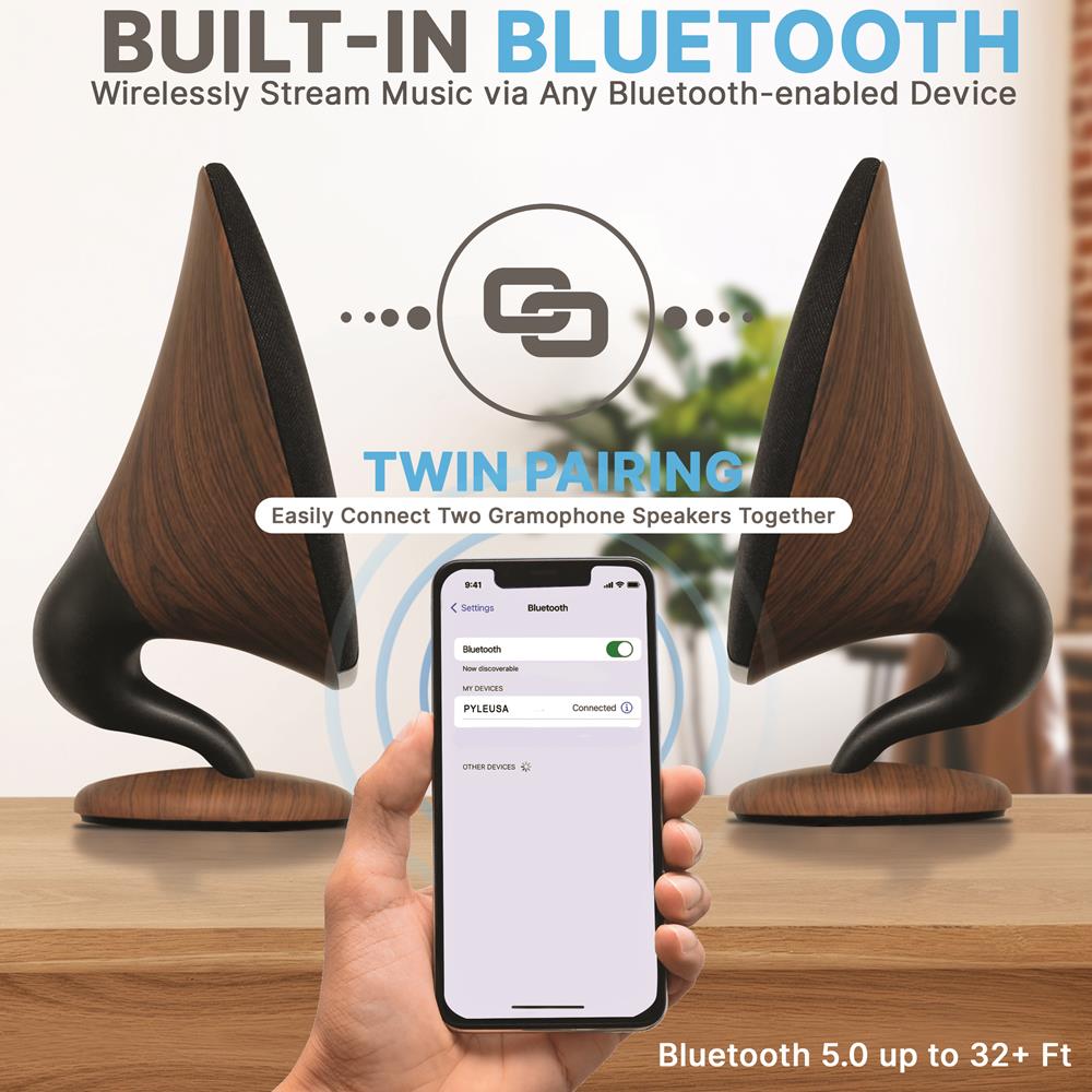 product image number 5 for Pyle Wireless Bt Streaming Gramophone Speaker