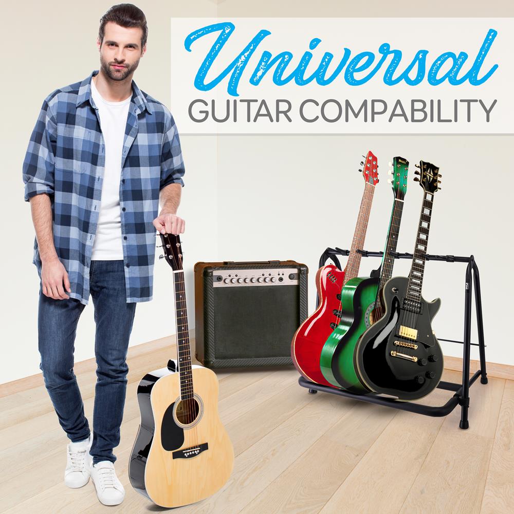 product image number 2 for Pyle Foldable Multi-Guitar Stand