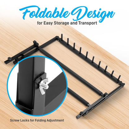 9-Space Foldable Guitar Rack - Secure Storage, Metal, Foam Padding