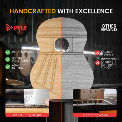Acoustic Guitar Kit, Easy Play, Cutaway Design, Natural Glossy, 41"