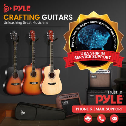 Acoustic Guitar Kit, Easy Play, Cutaway Design, Natural Glossy, 41"