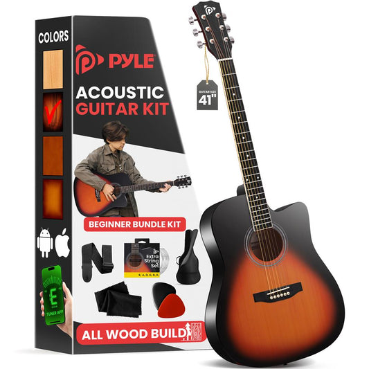 Acoustic Guitar Kit, Easy Play, Cutaway Design, Sunburst