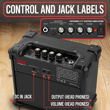 Ampli guitare portable 10W haut-parleur haute définition construction légère en bois 