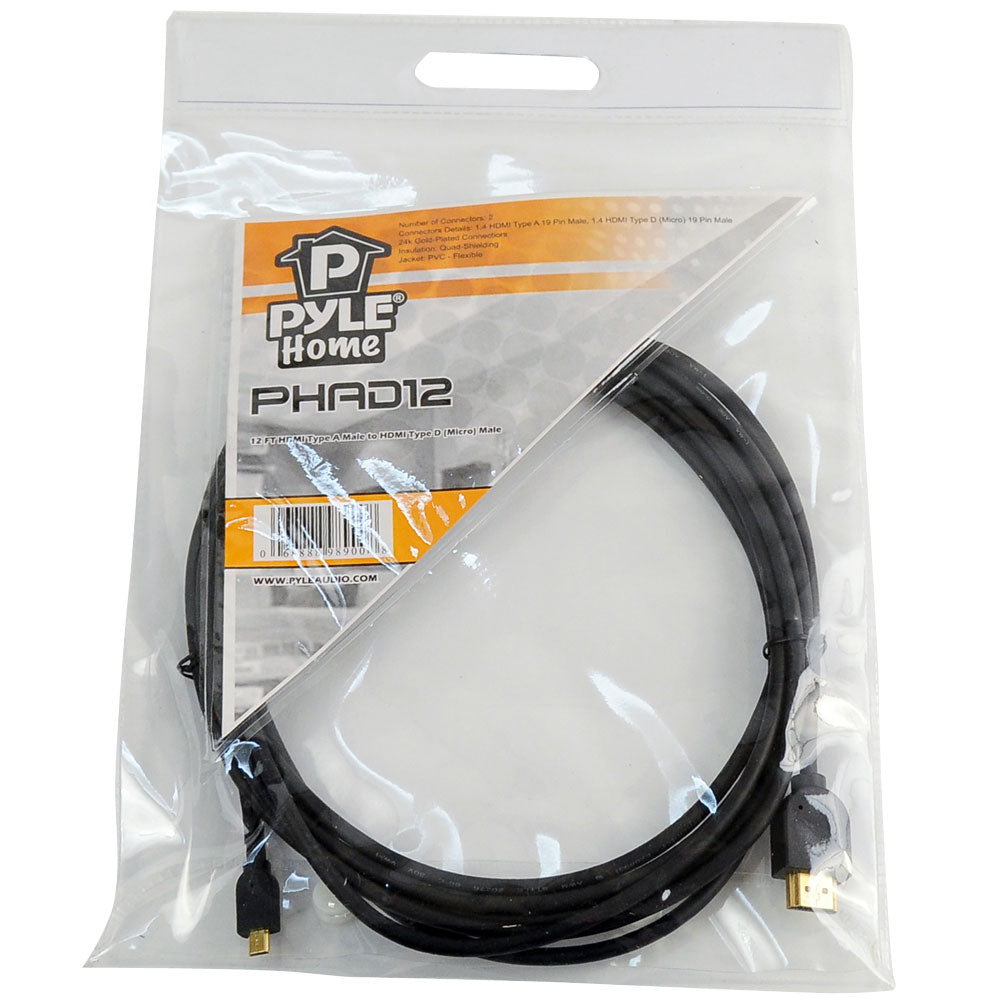 product image number 2 for Pyle 12 Ft Hdmi Type A Male To Hdmi Type D (M