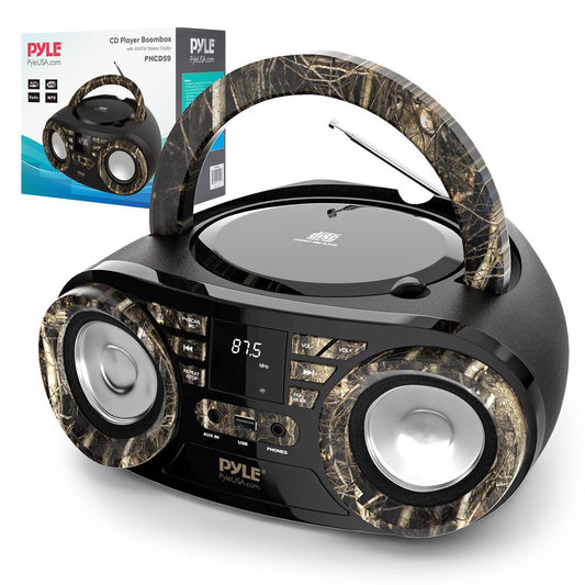 Portable CD Player Boombox, Wireless Streaming, 50W, LED Display, White