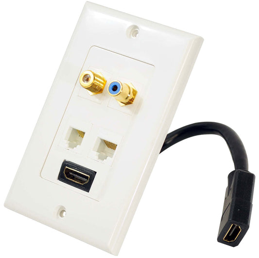 product image number 1 for Pyle Hdmi + Rj11 + Rj45 + Coaxial + Rca Wallp