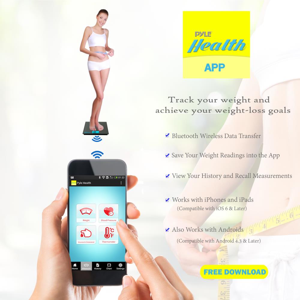 product image number 6 for Pyle Bluetooth Digital Weight Scale