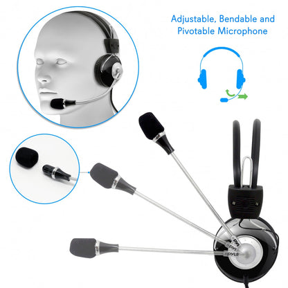 Gaming USB Headset Noise-Canceling Mic 3D 360 Sound Adjustable Headband