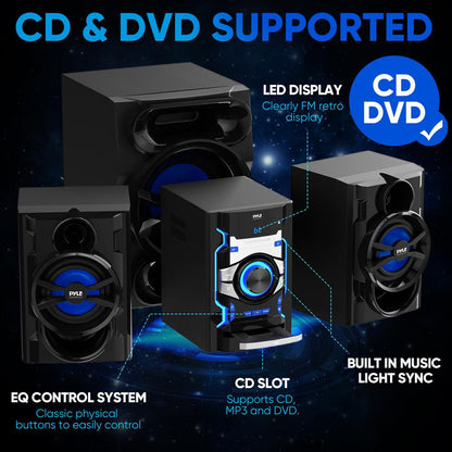 product image number 4 for Pyle Wireless Bt Streaming Dvd Stereo System