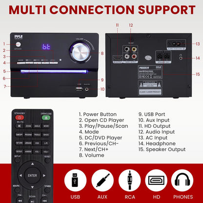 Stereo System Powerful Sound Bluetooth Wooden Speakers