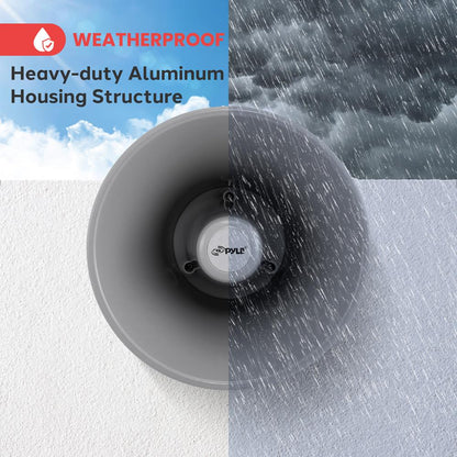 Haut-parleur corne PA intérieur/extérieur 20W son puissant aluminium gris 