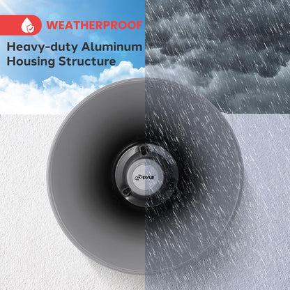 Haut-parleur corne PA intérieur/extérieur 30W son puissant aluminium gris 