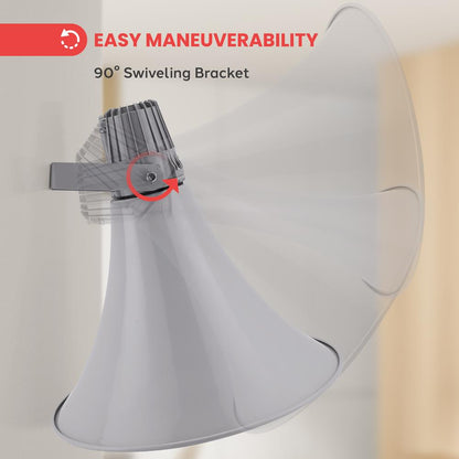 Haut-parleur corne PA intérieur/extérieur 100W son puissant aluminium gris 