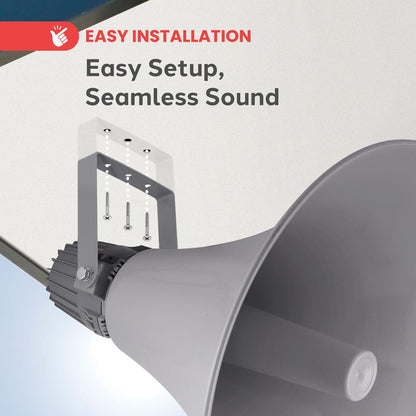 Haut-parleur corne PA intérieur/extérieur 100W son puissant aluminium gris 