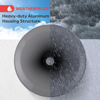 Haut-parleur corne PA intérieur/extérieur 100W son puissant aluminium gris 