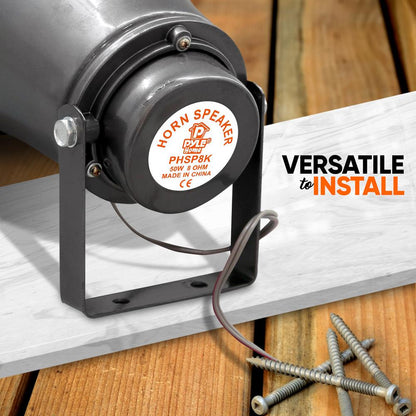 Haut-parleur portable à pavillon, son clair, boîtier en aluminium, gris 