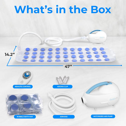 Tapis de bain à bulles spa massant, bulles réglables, rembourré, imperméable 