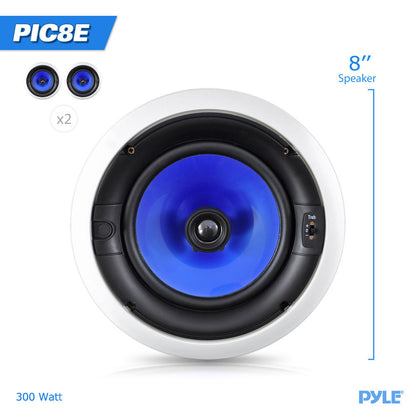In-Wall Ceiling Speakers 300W Dual 8" Silk Tweeter Adjustable Treble
