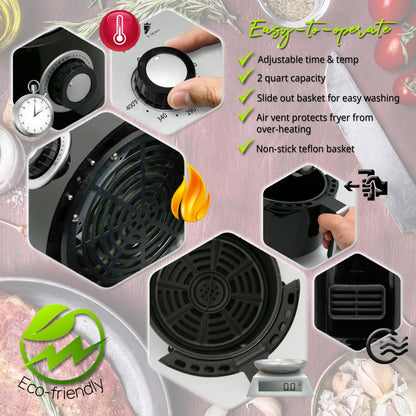 Air Fryer 1000W Oil-Free Cooking Non-Stick Basket