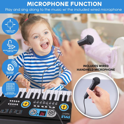 Electric Keyboard 61-Key Portable Karaoke Piano with Mic & Speakers