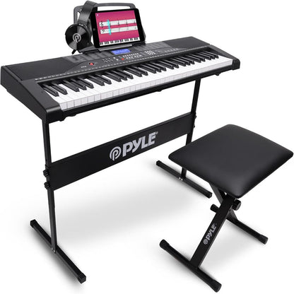 61-Key Electric Keyboard Piano, Portable Bluetooth, LCD Display