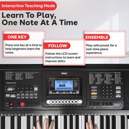 Digital Karaoke Piano 61-Key Portable with Speakers & Waterproof Case