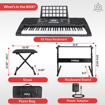 Digital Karaoke Piano 61-Key Portable with Speakers & Waterproof Case