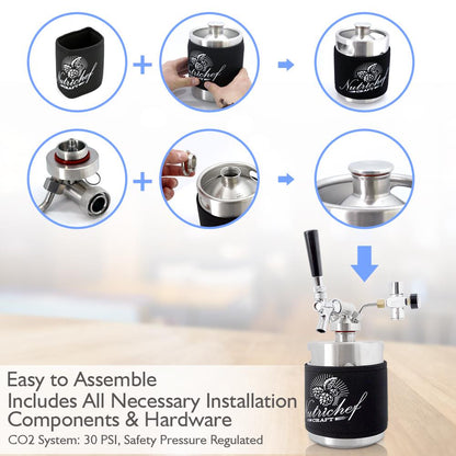 product image number 6 for NutriChef Homebrew Mini Keg System, 64 Oz.