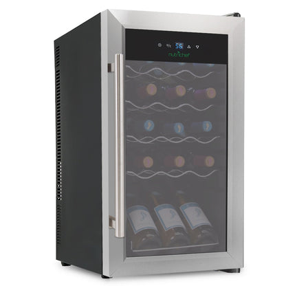 15 Bottle Wine Fridge, Adjustable Temp, Stainless Steel Door, Quiet Operation