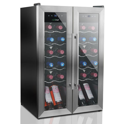 24 Bottle Wine Cooler - Quiet Compressor, Stainless Steel Door