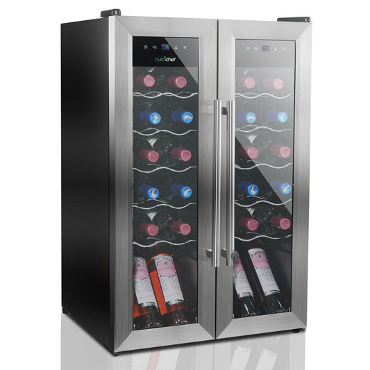 24 Bottle Wine Cooler - Quiet Compressor, Stainless Steel Door