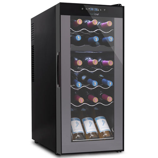 Freestanding Wine Fridge 18-Bottle Dual Zone Digital Control Glass Door
