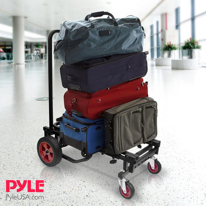 Folding Equipment Cart, 8-in-1 Convertible, R-Trac Wheels, Steel