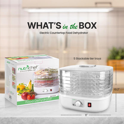 Food Dehydrator for Efficient Preservation, 5 Trays, High-Heat Circulation