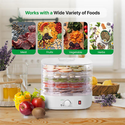 Food Dehydrator for Efficient Preservation, 5 Trays, High-Heat Circulation