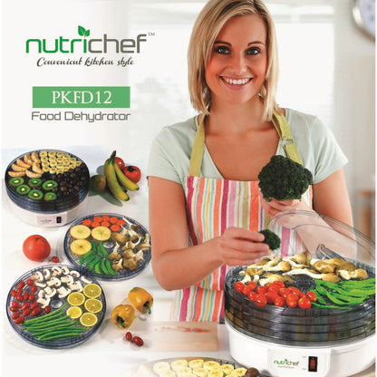 Food Dehydrator Machine, Even Dehydration, 5 Easy-Clean Trays, White