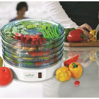 Food Dehydrator Machine, Even Dehydration, 5 Easy-Clean Trays, White