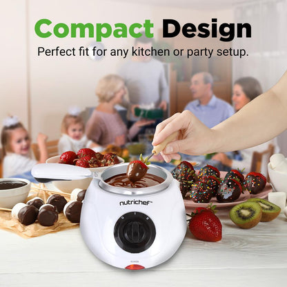 Electric Fondue Pot, Keeps Chocolate Warm, 8.8 Oz, White