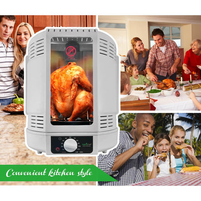 Vertical Rotisserie Oven - Fat-Reducing Dual Heating - White