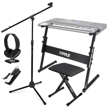 Electric Keyboard Accessory Set, Adjustable Stand, Iron, Black