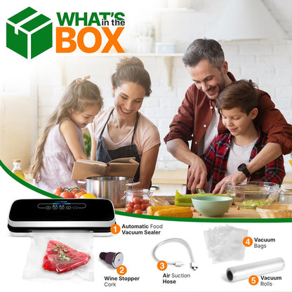 Food Vacuum Sealer - Extends Shelf Life, High Suction, LED Touch Controls
