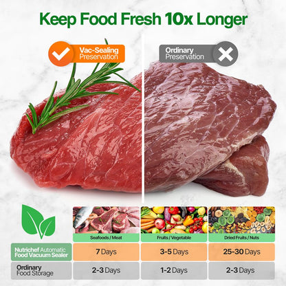 Food Vacuum Sealer, Extends Shelf Life, Stainless Steel & ABS, 110W