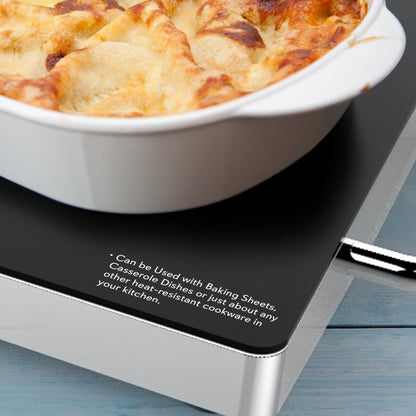 Electric Warming Tray Keeps Food Warm, Non-Stick Glass, 14.5"x8.6"