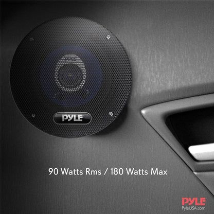 4" Car Speakers Pair - 180W Peak, Blue Poly Cone, Butyl Rubber Surround