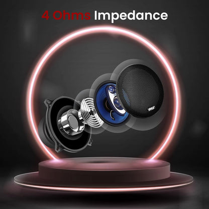 5.25" Car Speakers Pair, 200W, Blue Poly Cone, Butyl Rubber Surround