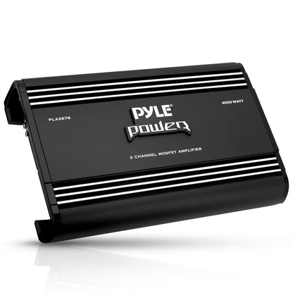 2 Channel Car Amplifier 4000W High Power MOSFET Silver RCA Inputs