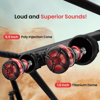 Bluetooth Marine Speakers 800W Waterproof LED Lights Multi-Color