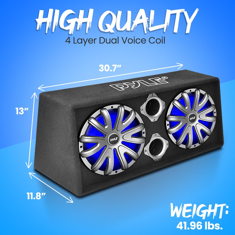 product image number 3 for Pyle Active Dual Bass Subwoofer Box System