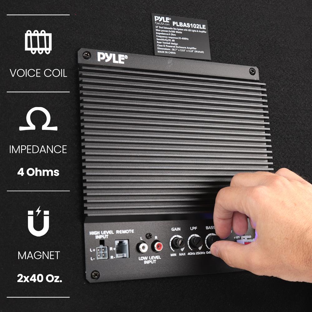 product image number 4 for Pyle Active Dual Bass Subwoofer Box System