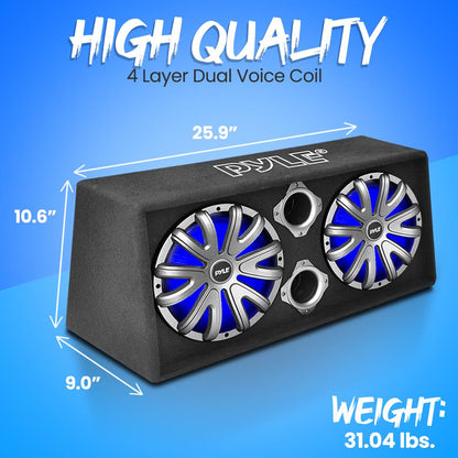 product image number 3 for Pyle Active Dual Bass Subwoofer Box System